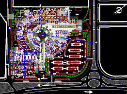 مخطط عام مركز تجاري بتصميم مميز اوتوكاد Dwg