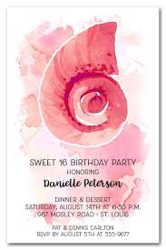 The act symbolizes the celebrant's passage into womanhood. Sweet Sixteen Sea Shell Birthday Party Invitations