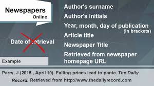Newspaper articles provide information on. How To Reference A Newspaper Or Magazine Article In Apa Youtube