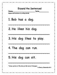Expand The Sentences Writing Worksheets Kindergarten Writing Sentence Writing