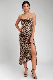 Fayette Leopard Print Cowl Neck Midi Dress In 2020 Leopard Print Dress Cowl Neck Dress Floral Print Midi Dress