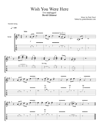 Who sang the song wish you were here? David Gilmour Wish You Were Here Solo Tab Pdf Guitar Tab Guitar Pro Tab Download Acoustic Guitar Guitar Chords For Songs Guitar Tabs Guitar Tabs Songs