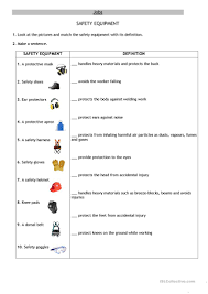 Can be adapted for use in home, school, church or communty organizations. Safety Equipment English Esl Worksheets For Distance Learning And Physical Classrooms