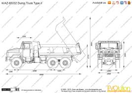 Kraz 65032 Dump Truck Type 4 Vector Drawing