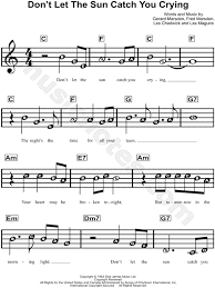 Gerry The Pacemakers Don T Let The Sun Catch You Crying Sheet Music For Beginners In C Major Download Print Sku Mn0144150