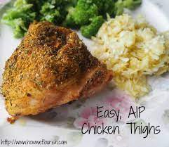 Easy Aip Chicken Thighs How We Flourish Recipe Autoimmune Paleo Recipes Recipes Chicken Thigh Recipes