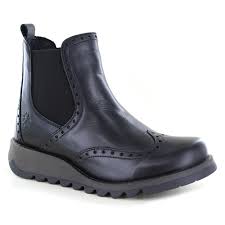 Our leather chelsea boots are timeless, never going out of fashion. Fly London Sono Womens Leather Brogue Chelsea Boots Black Womens From Scorpio Shoes Uk