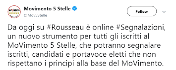 Movimento 5 stelle destra o sinistra. Segnalazioni Il Grande Fratello Del Movimento 5 Stelle E Operativo Su Rousseau