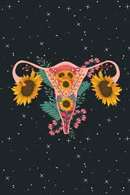 Uterus with Flowers and Moon Notebook: Mystical & Spiritual Witchy Journal,  Blank Book of Shadows