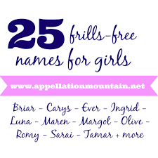 25 Frills Free Names For Girls Appellation Mountain