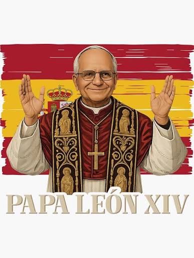 Papa León XIV Spain Flag Cardinal Robert Prevost Pope Leo 14" Sticker for Sale by inkedtee | Redbubble