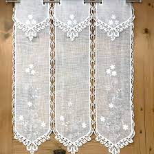 1 fermatenda magnetico a fiore, rifinito in lino. Tenda A Vetro Per Cucina Bagno Soggiorno Camera In Stile Tirolese Montagna Country Shabby Chic Montagna Ricamata Con Fiorellini M Siena Macrame Gaidra