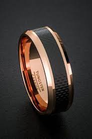 Black And Rose Gold Ring Mens Mens Wedding Bands Black Carbon Rose Gold Polushed Ring Tungsten Wedding Bands Engagement Rings For Men Rings For Men Mens Wedding Rings