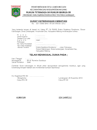 Syarat dokumennya sendiri adalah sebagai berikut Pengantar Keterangan Kematian