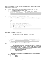 Pricing for online no court florida divorce. Petition To Establish Parenting Plan With Minor Children Florida Free Download