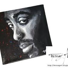 Un tableau abstrait turquoise, blanc et gris de l'artiste peintre chambaud anthony. Tableau Peinture Acrylique Portrait Tupac Noir Et Blanc 20 X 20 Cm Un Grand Marche