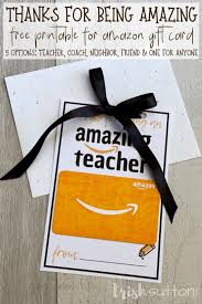 (digital download only) please note: Amazon Gift Card Printable Thanks For Being Amazing Teacher