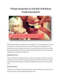 get rid of wisdom tooth pain relief