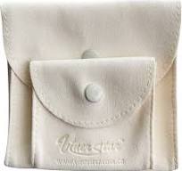 Pack of 2 PCS Microfiber Faux Suede Leather Small Jewelry Pouch with Snap  Button (Cream ),3*3 inches