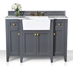 White bathroom vanities give your bath a beautiful and fresh artistic unrivaled by any other bathroom vanity cabinets. Ancerre Designs Vts Adeline 48 Sg Cw Gd Adeline 48 Inch Bath Vanity Set In Sapphire Gray With Italian Carrara White