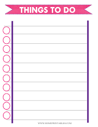 Things To Do Chart Free Printable Home Printables