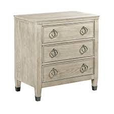 Custom 48 wide white oak nightstand with single drawer. American Drew Vista Prescott 3 Drawer Nightstand In White Oak 803 421