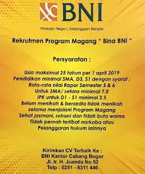 Dalam membuat surat permohonan magang sebenarnya tidak terlalu sulit, namun ada beberapa hal yang perlu contoh surat keterangan magang. Lowongan Kerja Magang Bank Bni 2019 Lowongan Kerja Terbaru Lulusan Sma D3 Dan S1 Semua Jurusan 2021