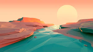 Low Poly River Landscape Minimalist Minimalism 4k 21824 Desktop Wallpaper Art Landscape Wallpaper Minimalist Wallpaper