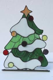 Stained Glass Christmas Tree Light Electric Candle Lamp Light Up Decoration