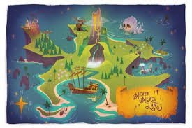 Neverland Map Print Etsy In 2020 Neverland Map Disney Art Map Print
