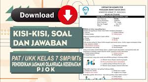 Pilihlah jawaban yang benar dari pernyataan. Download Kisi Kisi Soal Dan Jawaban Pat Ukk Pelajaran Pjok Kelas 7 Smp Mts Semester 2 Lengkap Youtube