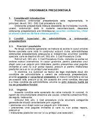 Ordonanta presedintiala noul cod de procedura civila. Ordonanta Presedintiala