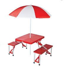 Picnic Plus Folding Picnic Table With Umbrella Red Portable Picnic Table Picnic Table With Umbrella Table Umbrella