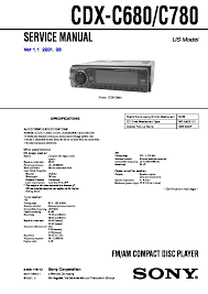Nine tube stereo amplifier 1. Sony Cdx C680 Cdx C780 Service Manual Free Download