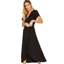 Oasis Black Wrap Midi Dress Debenhams Dresses Black Bridesmaid Dresses Off Shoulder Long Dress