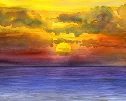 We take it step by step to be able to blend a clean pretty sunset sky that is reflected in the water below. 23 Watercolors Ocean Ideas Watercolor Ocean Watercolor Sunset Ocean