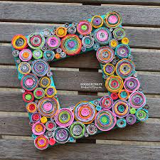 Upcycled Rolled Paper Frame Diy Craft Disegni Quilling Cornice Fai Da Te Oggetti Riciclati