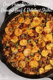 Loaded Ground Beef And Potatoes Skillet Kinda Healthy Recipes Ground Beef Recipes Healthy Healthy Beef Recipes Ground Beef Recipes For Dinner