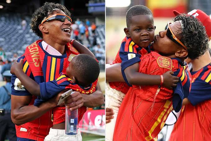 Lamine Yamal and Brother, 3, Share Hug on Field After Spain's Win in 2026 World Cup Final