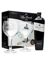 Fifty Pounds Gin 2 Glass Pack Buy From The Whisky Exchange Gin Drink Gift Whisky
