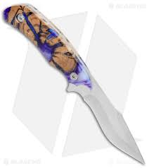 Cholla cactus knife scales by rob carper how to mount, shape and polish. Skelton Bladeworks Hellraiser V2 Tactical Fixed Blade Hybrid Blue