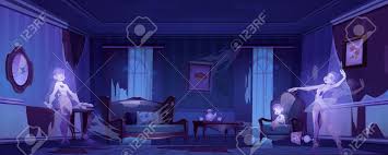 Choose from hundreds of free virtual zoom backgrounds. Ghosts In Old Abandoned Living Room With Broken Furniture At Royalty Free Cliparts Vectors And Stock Illustration Image 150000264