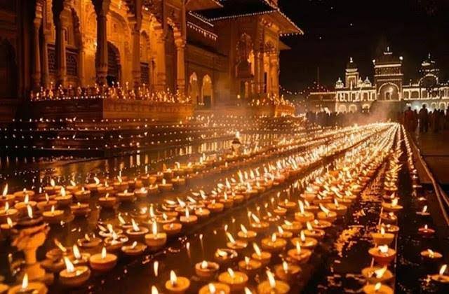 अयोध्या में 26 लाख 11 हजार 101 दीपक जलाए गए। ड्रोन से गिनती हुई, राम की  पैड़ी पर लेजर लाइट शो शुरू अयोध्या में राम की पैड़ी पर दीपक जलाए गए। सीएम