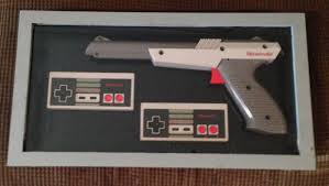 Nes Nintendo Retro Gaming Zapper Controller Shadowbox Display Geeky Art Shadow Box Retro Gaming