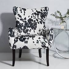 Dallas Black White Cow Hide Look Chair Cowhide Chair Black And White Sofa Cowhide Furniture