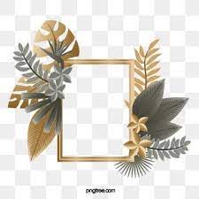 Black Gold Tropical Plant Border Golden Cartoon Plant Leaf Png Transparent Clipart Image And Psd File For Free Download Tropical Plants Flower Border Flower Frame