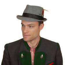 Deluxe Gray German Fedora Hat Oktoberfest Hat German Costume Oktoberfest German Costume
