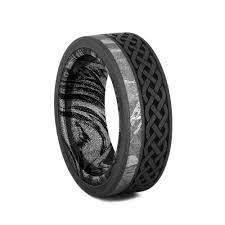 Meteorite Men S Wedding Band With Celtic Pattern And Mokume Sleeve Size 7 Rs10965 In 2021 Mens Celtic Wedding Bands Mens Wedding Bands Silicone Wedding Band Mens