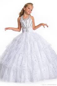 Wholesale Girls Pageant Dress Buy New Arrival White Formal Girls Dress For Wedding Party Pageant Gown Crys Girls Pageant Dresses Puffy Dresses Pagent Dresses