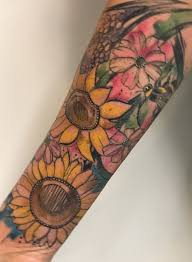 Sunflower Tattoo Honeybee Tattoo Watercolor Tattoo Watercolor Sunflower Honey Bee Tattoo Sunflower Tattoo Sunflower Tattoos